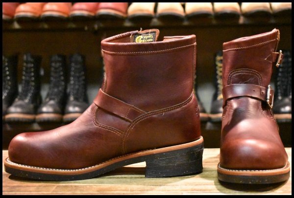 【11E 美品 黒タグ】Chippewa チペワ 1901M11 ショートエンジニア 7インチハイト コードバン スチールトゥ ビブラム700 ブーツ HOPESMORE