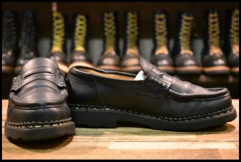 【UK7 良品】Paraboot パラブーツ 92382 ランス ブラック 黒 オックスフォード コインローファー ブーツ HOPESMORE