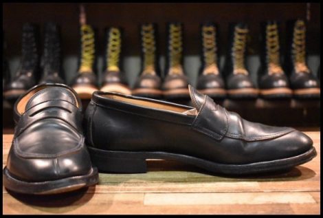 【7 良品】MAKERS メイカーズ CDVN-01 Vチップ コインローファー ペニーローファー ブラック コードバン シューズ 短靴 ブーツ HOPESMORE