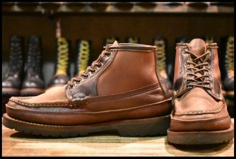 【9D 良品】RUSSELL MOCCASIN ラッセルモカシン サファリ ダブルモカシン ブラウン ビブラム ブーツ HOPESMORE