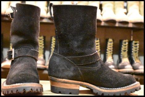 【7D 箱付 良品】WHITE’S ホワイツ ノマド MB9165-V 9インチハイト ブラック ラフアウト 黒スエード エンジニア ブーツ HOPESMORE