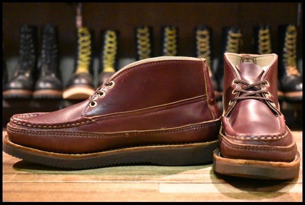 【8.5E 美品】RUSSELL MOCCASIN ラッセルモカシン スポーティングクレーチャッカ バーガンディ クロムエクセル 短靴 ブーツ HOPESMORE