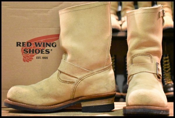 【7.5D 箱付 良品 11年】レッドウィング 8268 スエード エンジニア ホーソーンアビレーンラフアウト ブーツ redwing HOPESMORE