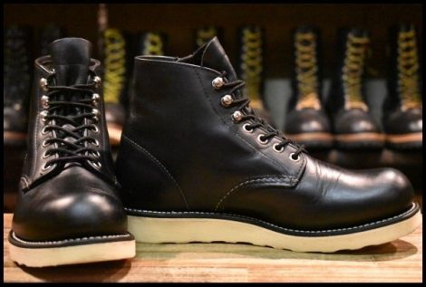 【6D 美品 15年】レッドウィング 8165 アイリッシュセッター 黒 ブラッククローム プレーントゥ 編み上げ ブーツ redwing HOPESMORE