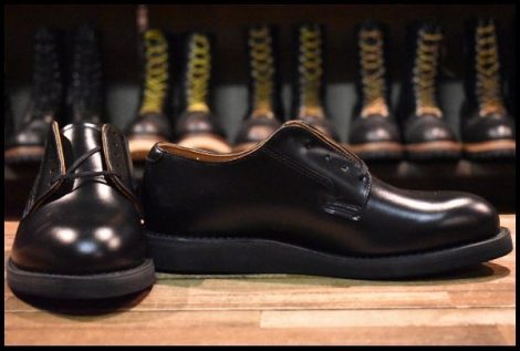 【7D 箱付 未使用 24年】レッドウィング 101 ポストマン シューズ 黒 ブラック シャパラル 短靴 レースアップ ブーツ redwing HOPESMORE