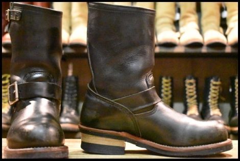 【7D 良品 12年】レッドウィング 2268 エンジニア 黒 ブラッククローム プルオン ブーツ スチールトゥ redwing HOPESMORE
