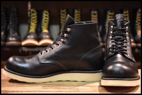 【6D 美品 15年】レッドウィング 8165 アイリッシュセッター 黒 ブラッククローム プレーントゥ 編み上げ ブーツ redwing HOPESMORE