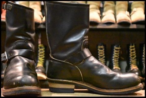 【9.5D 良品 PT91プリント 97年】レッドウィング 2268 エンジニア 黒 ブラック クローム スチールトゥ ブーツ redwing HOPESMORE