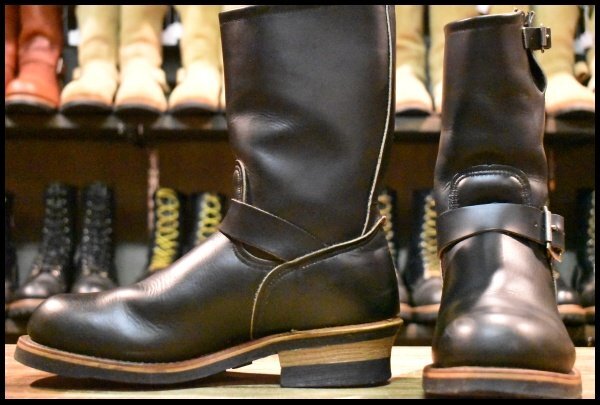 【7D 美品 PT91刺繍 97年】レッドウィング 2268 エンジニア ブーツ 黒 ブラック クローム スチールトゥ redwing HOPESMORE
