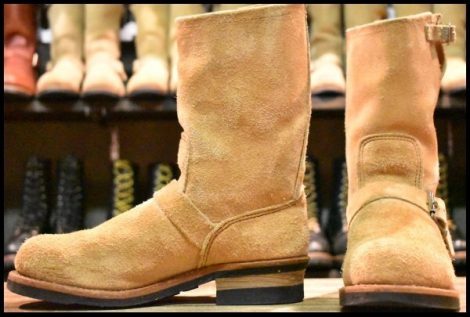 【9D 良品 18年】レッドウィング 9269 スエード エンジニア タン ブルハイド ラフアウト ベージュ 8268 ブーツ redwing HOPESMORE