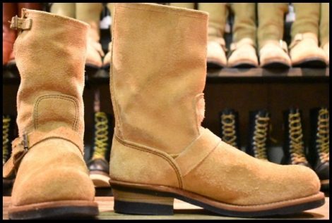 【9D 良品 18年】レッドウィング 9269 スエード エンジニア タン ブルハイド ラフアウト ベージュ 8268 ブーツ redwing HOPESMORE