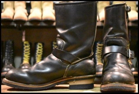【9.5D 良品 PT91プリント 97年】レッドウィング 2268 エンジニア 黒 ブラック クローム スチールトゥ ブーツ redwing HOPESMORE