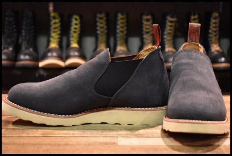 【7.5E 美品 BEAMS別注 16年】レッドウィング 8129 ネイビースエード サイドゴア ラフアウト ローカット 短靴 ブーツ redwing HOPESMORE