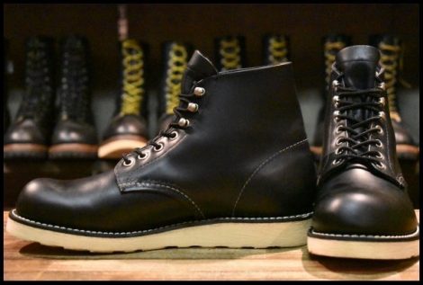 【8.5D 美品 犬タグ復刻 19年】レッドウィング 8165 アイリッシュセッター ブラッククローム プレーントゥ ブーツ redwing HOPESMORE