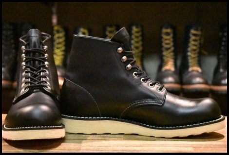 【8.5D 美品 犬タグ復刻 19年】レッドウィング 8165 アイリッシュセッター ブラッククローム プレーントゥ ブーツ redwing HOPESMORE