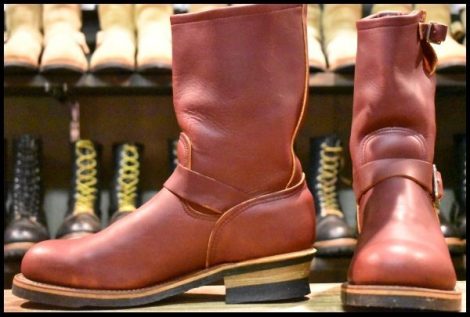 【8.5D 美品 PT99刺繍】レッドウィング 8271 エンジニア 赤茶 オロラセット スチールトゥ プルオン ブーツ redwing HOPESMORE