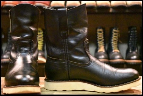 【7.5E 良品 羽タグ 97年】レッドウィング 8169 ペコス 黒 ブラッククローム プルオン クッションソール ブーツ redwing pecos HOPESMORE