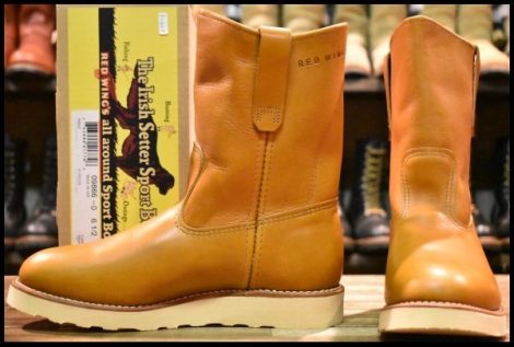 【6.5E 箱付 未使用 15年】レッドウィング 9866 ゴールドラセット ペコス 茶 クッションソール プルオン ブーツ redwing HOPESMORE