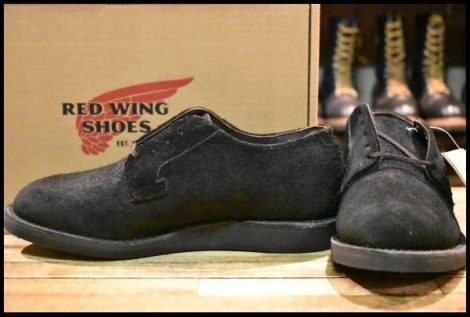 【7.5D 箱付 未使用 BEAMS別注 21年】レッドウィング 9193 スエード ポストマン オックスフォード ブラック 黒 ブーツ HOPESMORE