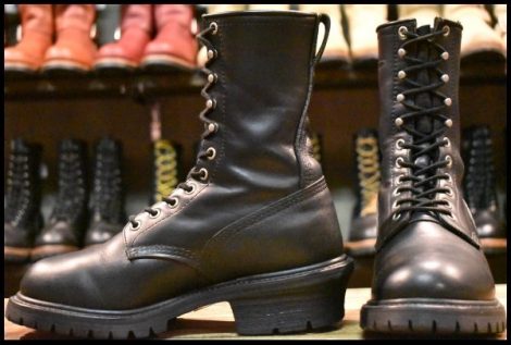 【7.5D 良品 羽タグ】レッドウィング 8198 ナイフポケット付き ロガー 黒 ブラッククローム スチール無し ブーツ 2218 redwing HOPESMORE