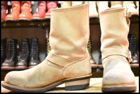 【7.5D 中古 08年】レッドウィング 8268 スエード エンジニア ホーソーンアビレーンラフアウト スチールトゥ ブーツ redwing HOPESMORE