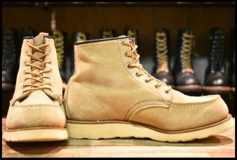 【8.5E 箱付 美品 犬タグ】レッドウィング 8173 スエード アイリッシュセッター タンラフアウト モックトゥ ブーツ redwing HOPESMORE