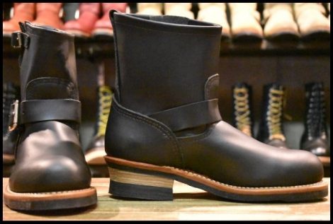 【7D 箱付 未使用 13年】レッドウィング 2976 ショート エンジニア 黒 ブラッククローム スチールトゥ ブーツ redwing HOPESMORE