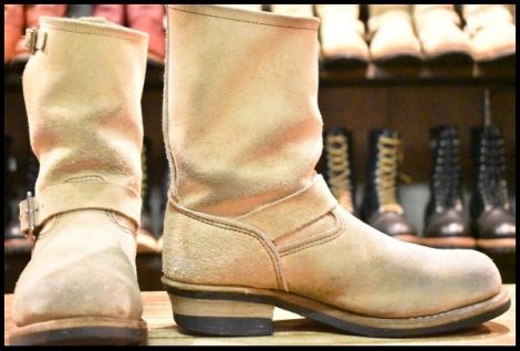 【7.5D 中古 08年】レッドウィング 8268 スエード エンジニア ホーソーンアビレーンラフアウト スチールトゥ ブーツ redwing HOPESMORE