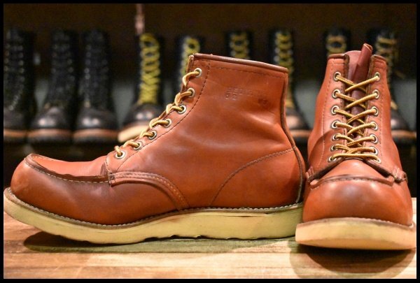 【8.5E 良品 旧半円犬タグ 93年2月刻印】レッドウィング 875 アイリッシュセッター 赤茶 オロラセット モック ブーツ redwing HOPESMORE