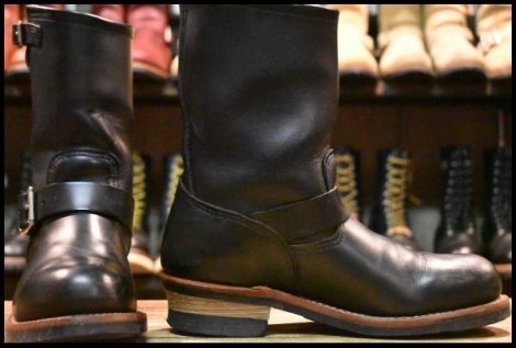【8D 箱付 良品 10年】レッドウィング 2268 エンジニア 黒 ブラッククローム スチールトゥ ブーツ redwing HOPESMORE