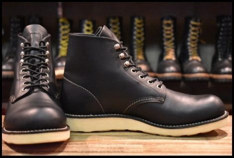 【8D 箱付 美品 10年】レッドウィング 8165 アイリッシュセッター 黒 ブラッククローム プレーントゥ 編み上げ ブーツ redwing HOPESMORE