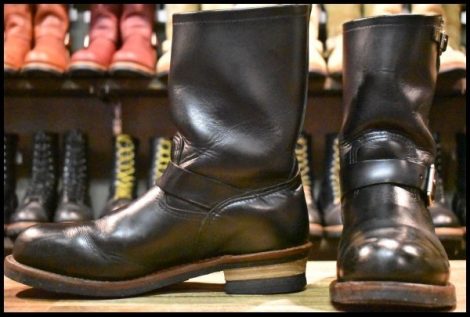 【10D 良品 11年】レッドウィング 2268 エンジニア 黒 ブラッククローム スチールトゥ プルオン ブーツ redwing HOPESMORE