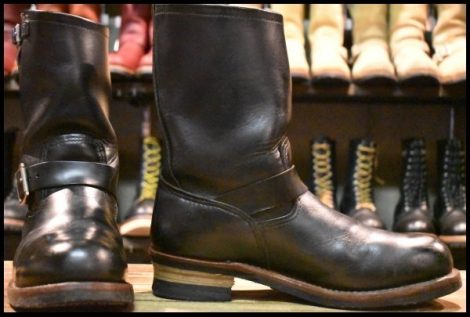 【10D 良品 11年】レッドウィング 2268 エンジニア 黒 ブラッククローム スチールトゥ プルオン ブーツ redwing HOPESMORE