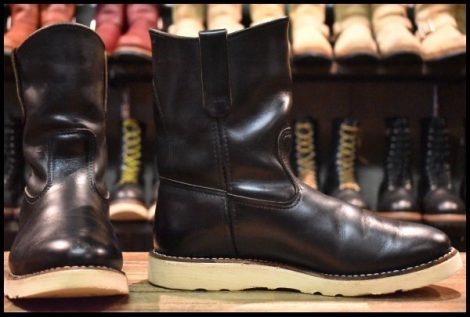 【8.5E 良品 羽タグ 97年】レッドウィング 8169 ペコス 黒 ブラッククローム プルオン ブーツ redwing pecos HOPESMORE