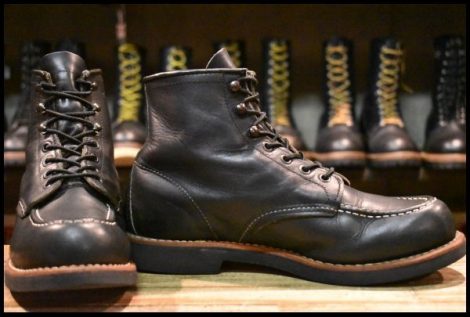 【7.5D 良品 12年】レッドウィング 9213 モックトゥ 黒 ブラック オイルドレザー モックトゥ ブーツ redwing HOPESMORE