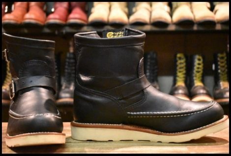 【9.5E 良品 黒タグ】Chippewa チペワ 1901M07 HIGHLANDER ハイランダー ショートモック エンジニア ブラック ブーツ HOPESMORE