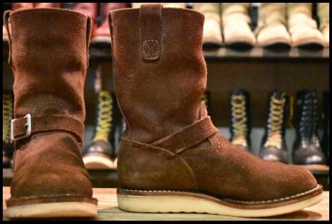 【6D 箱付 良品 17年】WESCO ウエスコ カスタムボス ブラウンラフアウト 茶 9インチハイト ビブラム1010シングル ブーツ BOSS HOPESMORE