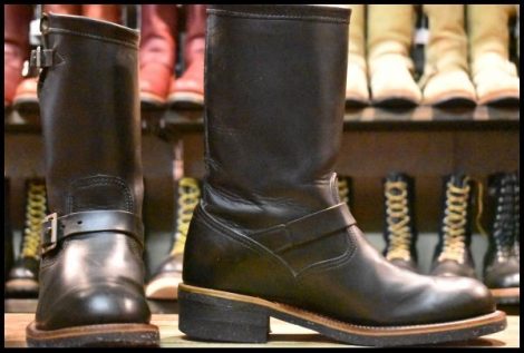 【9D 箱付 良品 黒タグ】THE REAL McCOY’S リアルマッコイズ×Chippewa チペワ エンジニア 98000 黒 スチール無し ブーツ HOPESMORE