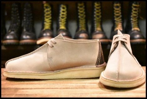【US8.5 美品】Clarks クラークス デザートトレック サンドスエード グレー チャッカ 編み上げ ブーツ HOPESMORE