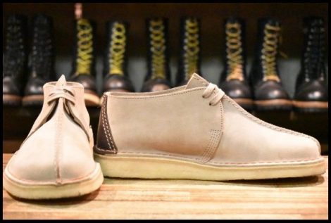 【US8.5 美品】Clarks クラークス デザートトレック サンドスエード グレー チャッカ 編み上げ ブーツ HOPESMORE