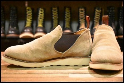 【7.5E 良品 90’S】レッドウィング 8148 ロメオ サイドゴア タンラフアウト ローカット 短靴 ベージュ ブーツ redwing HOPESMORE
