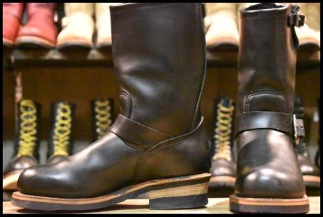 【5.5D 良品 PT99プリント 旧シルエット 04年】レッドウィング 2268 エンジニア 黒 ブラッククローム ブーツ redwing HOPESMORE