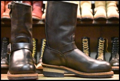 【5.5D 良品 PT99プリント 旧シルエット 04年】レッドウィング 2268 エンジニア 黒 ブラッククローム ブーツ redwing HOPESMORE