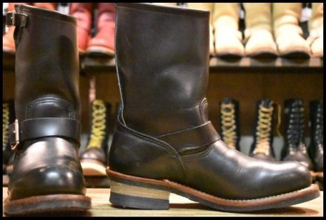 【8D 良品 11年】レッドウィング 2268 エンジニア 黒 ブラッククローム スチールトゥ プルオン ブーツ redwing HOPESMORE