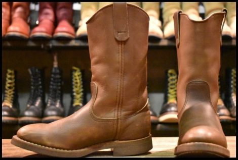 【6D 良品 旧羽タグ 95年】レッドウィング 8177 ペコス 茶 ブラウン ベルバリタン ロング プルオン 1155 ブーツ redwing pecos HOPESMORE