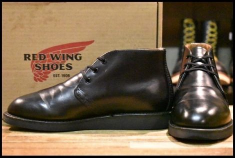 【6D 箱付 美品 17年】レッドウィング 9196 ポストマン チャッカ 黒 ブラック シャパラル 短靴 編み上げ ブーツ redwing HOPESMORE