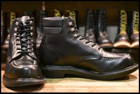 【8E 良品 23年】レッドウィング 8133 スーパーソール 黒 ブラッククローム モックトゥ 編み上げ ブーツ redwing HOPESMORE