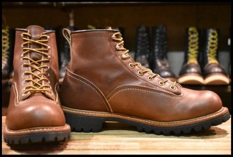 【9D 良品 15年】レッドウィング 2936 ビブラム ラインマン ブラウン ラグソール LTT 編み上げ レースアップ ブーツ redwing HOPESMORE