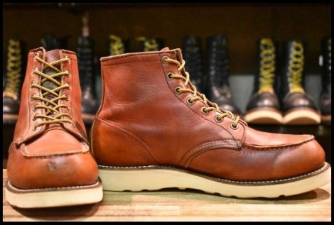 【8.5E 中古 半円犬タグ 95年】レッドウィング 875 アイリッシュセッター 赤茶 オロラセット モック ブーツ redwing HOPESMORE