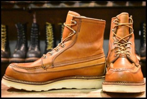 【8.5E 良品 50周年限定 犬タグ】レッドウィング 1953 アイリッシュセッター オロイジナル 茶 モック 編み上げ ブーツ redwing HOPESMORE
